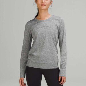Like New! Lululemon Swiftly Relaxed Long Sleeve Shirt - Slate / White - Size 6